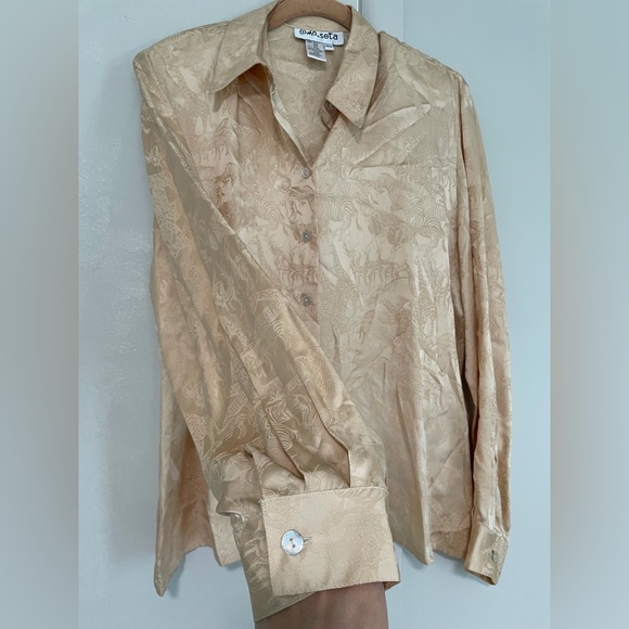 Vintage Como Seta Silk Safari Animal Top - Picture 6 of 9